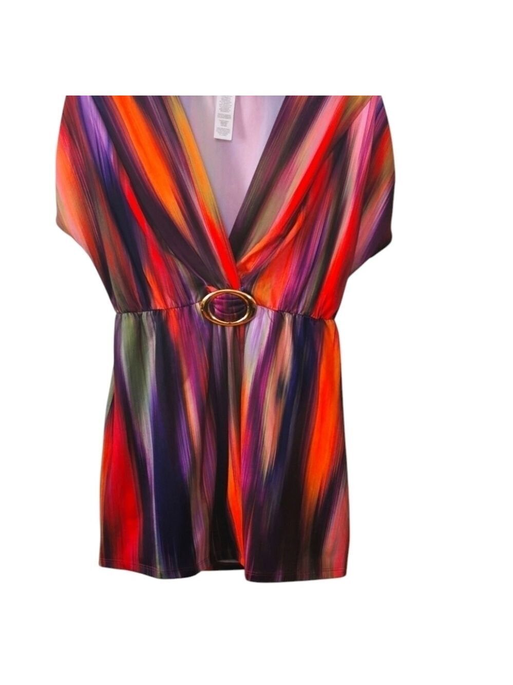 Vibrant Tunic with Gold accent. Size small.
